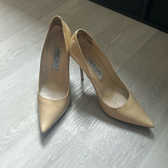 Jimmy Choo Patent Leather Nude Pump